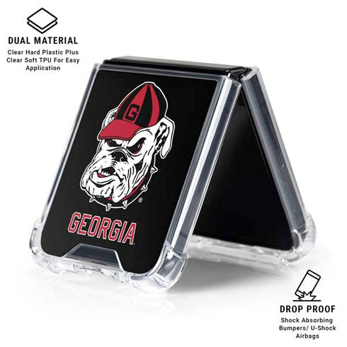 University of Georgia Bulldogs Mascot Galaxy Z Flip6 Clear Case