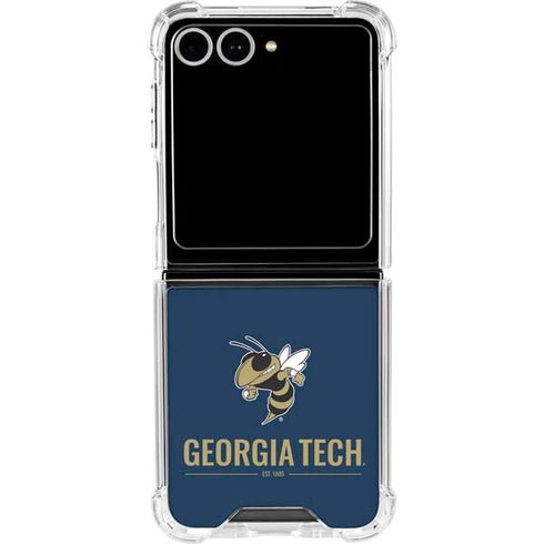 Georgia Institute of Technology Est 1885 Navy Galaxy Z Flip7 Clear Case