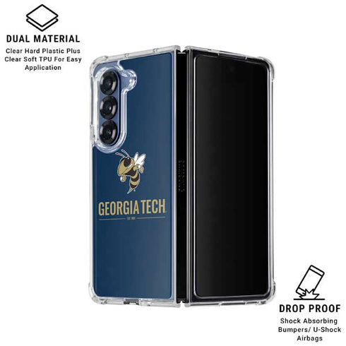 Georgia Institute of Technology Est 1885 Navy Galaxy Z Fold7 Clear Case
