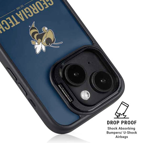Georgia Institute of Technology Est 1885 Navy iPhone 15 Plus Kickstand Case