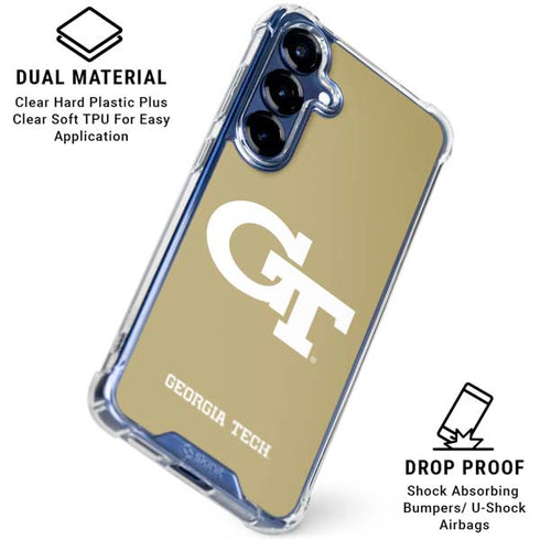 Georgia Institute of Technology Gold GT Galaxy S25 Clear Case