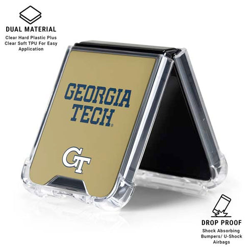 Georgia Institute of Technology LogoType Gold Galaxy Z Flip6 Clear Case