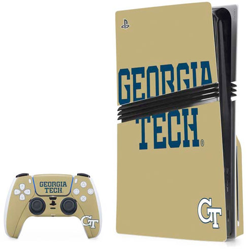 Georgia Institute of Technology LogoType Gold PS5 Pro Disk Bundle Skin