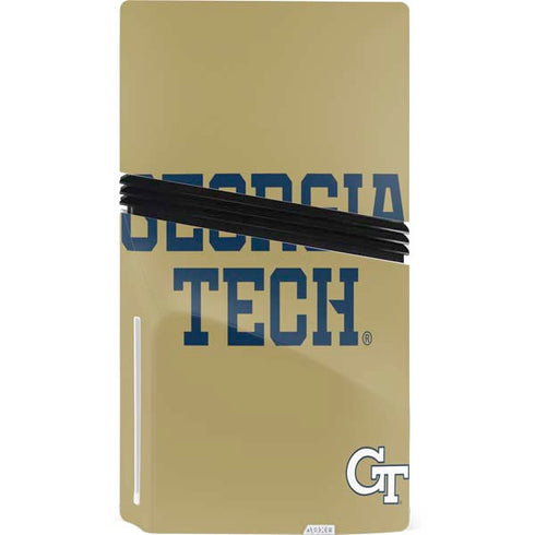 Georgia Institute of Technology LogoType Gold PS5 Pro Disk Bundle Skin