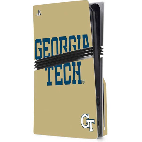 Georgia Institute of Technology LogoType Gold PS5 Pro Disk Console Skin