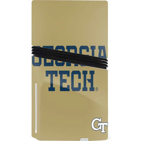 Georgia Institute of Technology LogoType Gold PS5 Pro Disk Console Skin