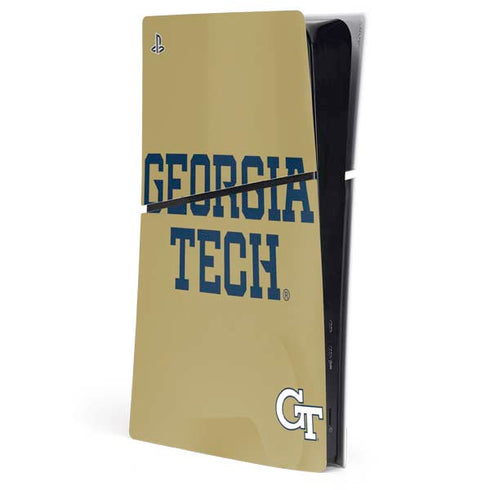 Georgia Institute of Technology LogoType Gold PS5 Slim Digital Edition Console Skin