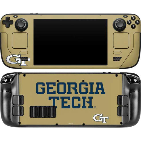 Georgia Institute of Technology LogoType Gold Steam Deck Handheld Gaming Computer OLED Skin