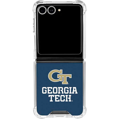Georgia Institute of Technology GT Blue Galaxy Z Flip7 Clear Case