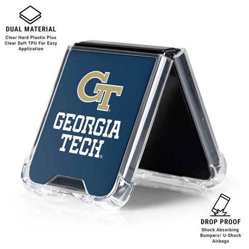 Georgia Institute of Technology GT Blue Galaxy Z Flip7 Clear Case