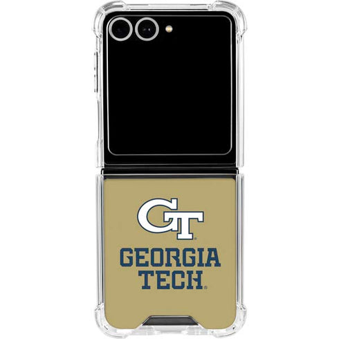 Georgia Institute of Technology Gold LogoType GT Galaxy Z Flip7 Clear Case