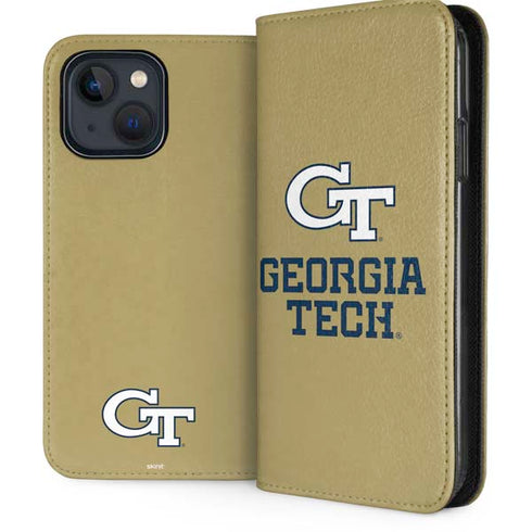 Georgia Institute of Technology Gold LogoType GT iPhone 15 Plus Folio Case