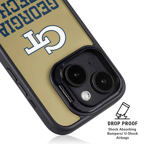 Georgia Institute of Technology Gold LogoType GT iPhone 15 Plus Kickstand Case