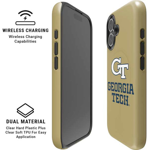 Georgia Institute of Technology Gold LogoType GT iPhone 16 Plus Magsafe Impact Case