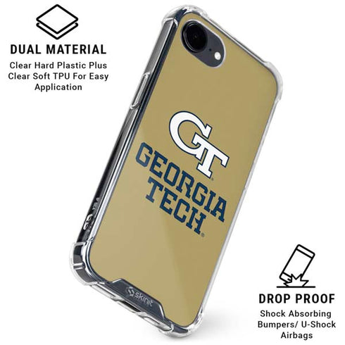 Georgia Institute of Technology Gold LogoType GT iPhone 16e Clear Case