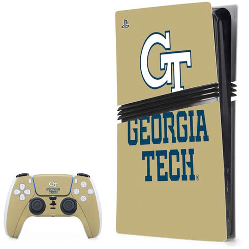 Georgia Institute of Technology Gold LogoType GT PS5 Pro Bundle Skin