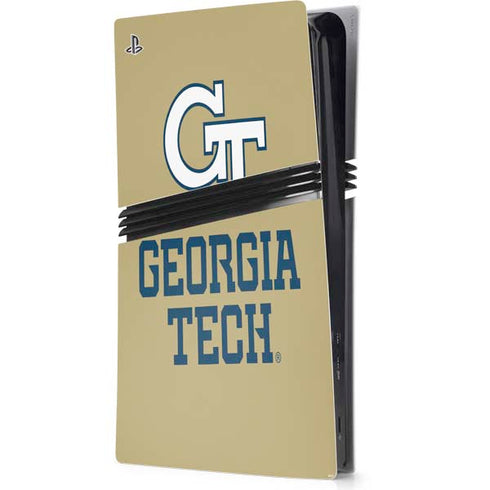 Georgia Institute of Technology Gold LogoType GT PS5 Pro Console Skin