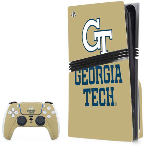 Georgia Institute of Technology Gold LogoType GT PlayStation PS5 Skins