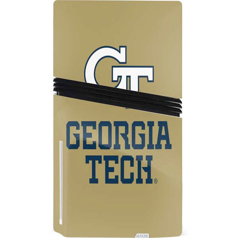 Georgia Institute of Technology Gold LogoType GT PS5 Pro Disk Console Skin