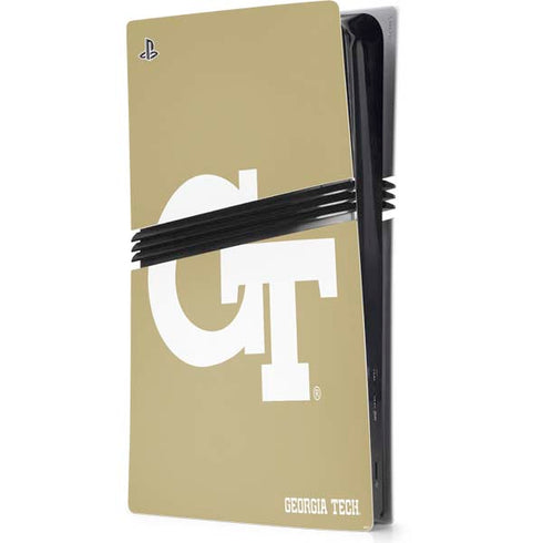 Georgia Institute of Technology Gold GT PS5 Pro Console Skin