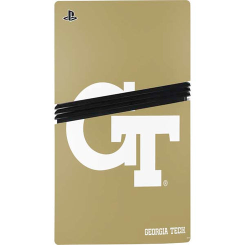 Georgia Institute of Technology Gold GT PS5 Pro Console Skin