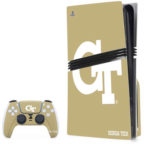 Georgia Institute of Technology Gold GT PS5 Pro Disk Bundle Skin
