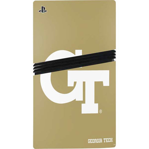 Georgia Institute of Technology Gold GT PS5 Pro Disk Console Skin