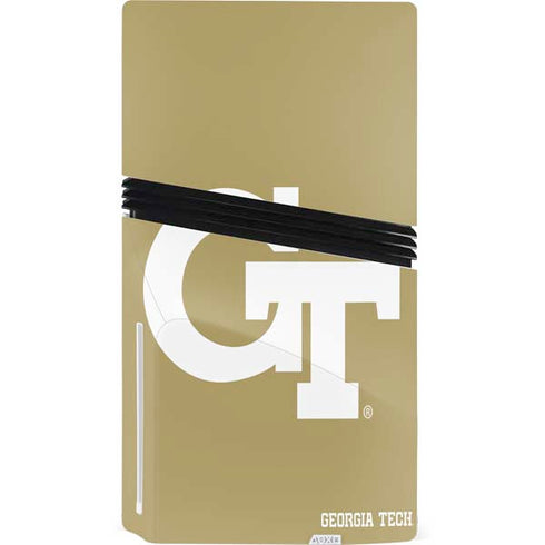 Georgia Institute of Technology Gold GT PS5 Pro Disk Console Skin