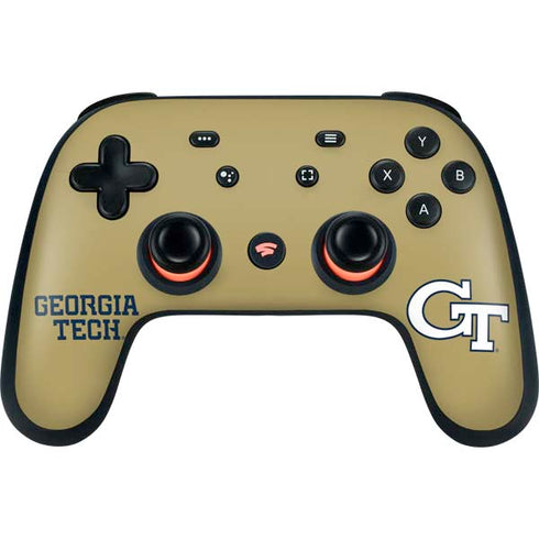 Georgia Institute of Technology LogoType Gold Google Stadia Controller Skin