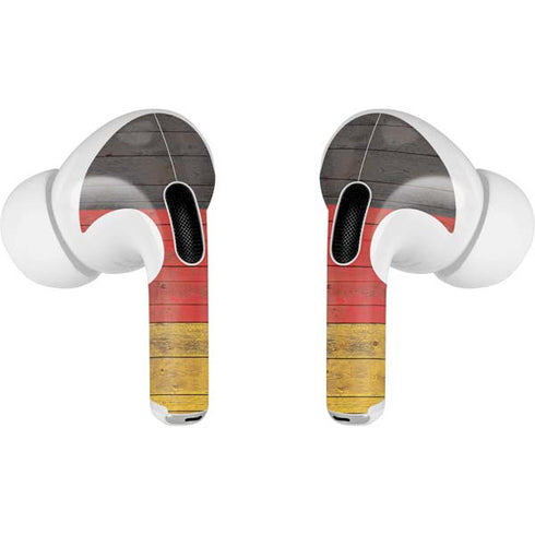 German Flag Dark Wood AirPods Skins
