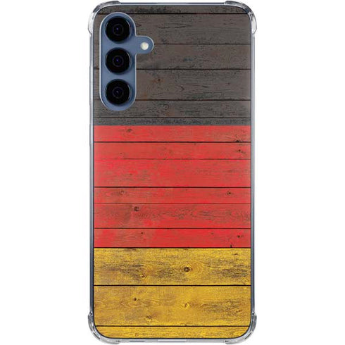 German Flag Dark Wood Galaxy A55 5G Clear Case
