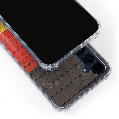 German Flag Dark Wood Galaxy A55 5G Clear Case