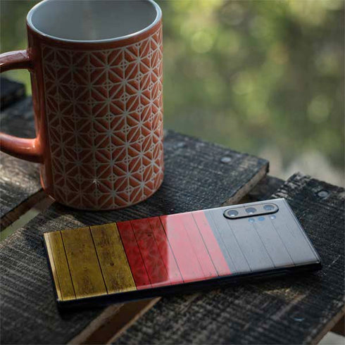German Flag Dark Wood Galaxy Note 10 Plus Skin
