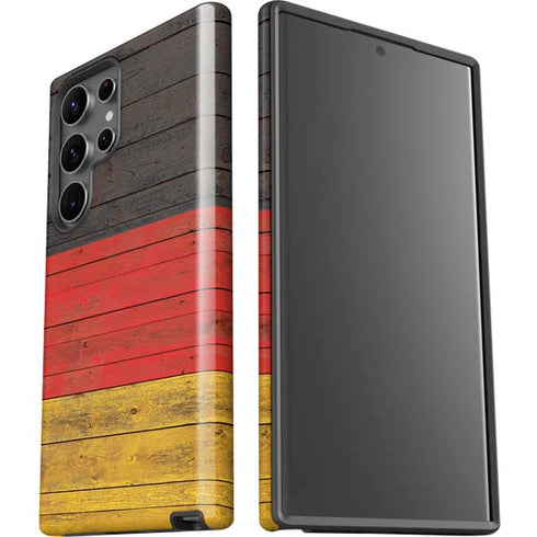 German Flag Dark Wood Galaxy S23 Ultra Pro Case