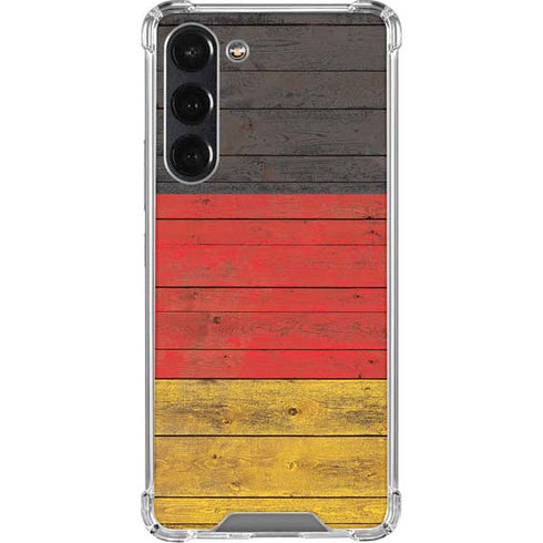 German Flag Dark Wood Galaxy S24 FE Clear Case