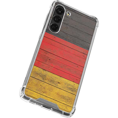 German Flag Dark Wood Galaxy S24 FE Clear Case