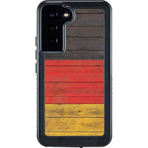 German Flag Dark Wood Galaxy S24 Plus Waterproof Case