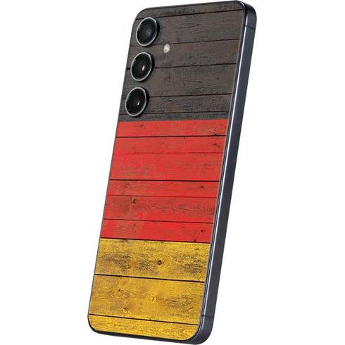 German Flag Dark Wood Galaxy S25 Skin