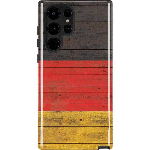 German Flag Dark Wood Galaxy S25 Ultra Impact Case