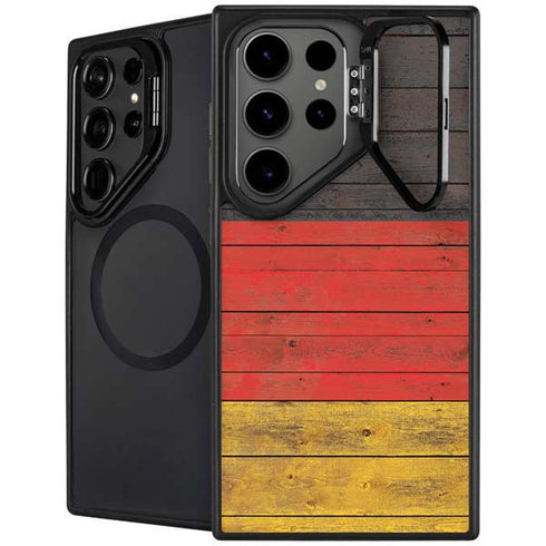 German Flag Dark Wood Galaxy S25 Ultra Kickstand Case