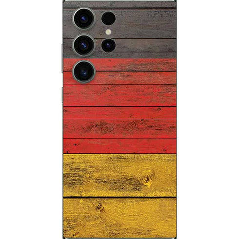 German Flag Dark Wood Galaxy S24 Ultra Skin
