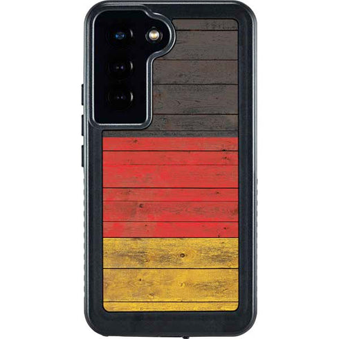 German Flag Dark Wood Galaxy S24 Waterproof Case