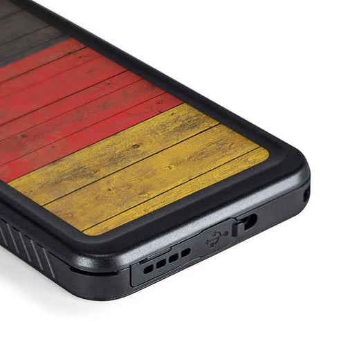 German Flag Dark Wood Galaxy S24 Waterproof Case