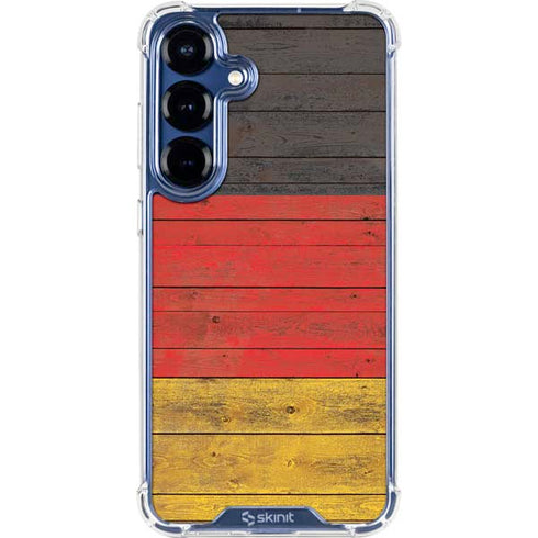 German Flag Dark Wood Galaxy S25 Plus Clear Case