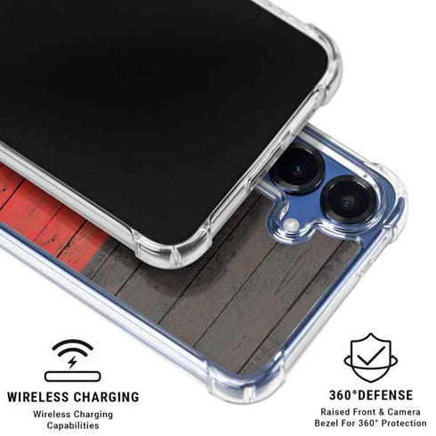 German Flag Dark Wood Galaxy S25 Plus Clear Case