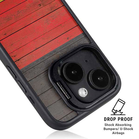 German Flag Dark Wood iPhone 14 Kickstand Case