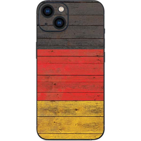 German Flag Dark Wood iPhone Skins