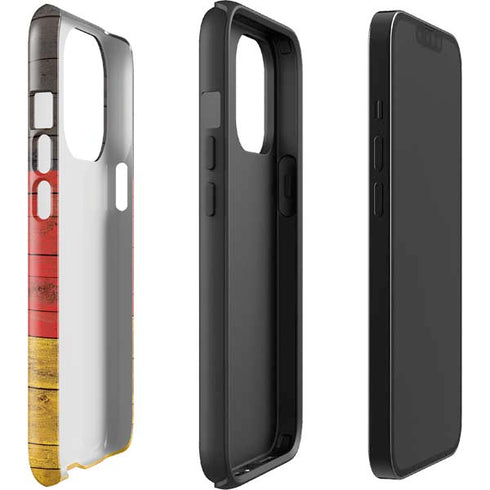 German Flag Dark Wood iPhone 15 Pro Impact Case
