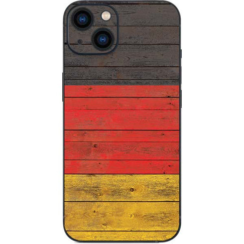 German Flag Dark Wood iPhone 15 Skin