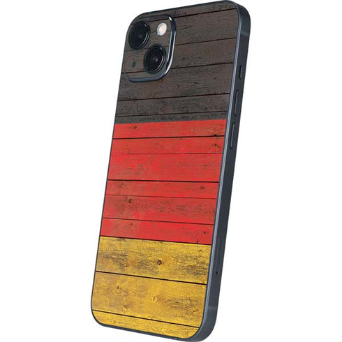 German Flag Dark Wood iPhone 15 Skin